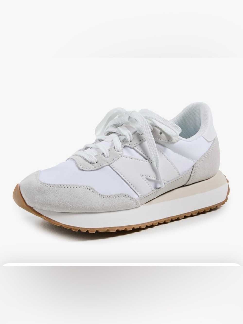 New Balance 237 Classic Women's White & Light Gray Lace-Up Sneaker Size 7.5